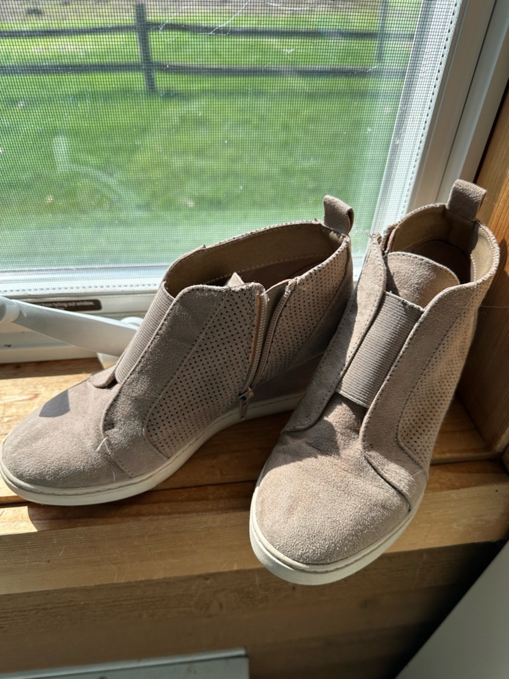 a new day Taupe Suede Hidden Wedge Slip-On Sneakers